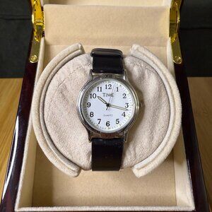 Time Studio Roman Numeral Bezel Classy Modern Watch, 35mm
